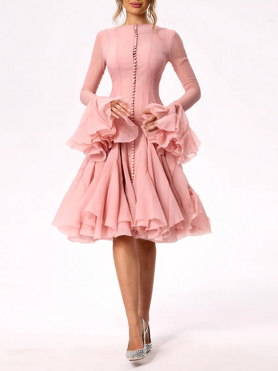 Robe Années 40 Rose Plissée - Louise Vintage
