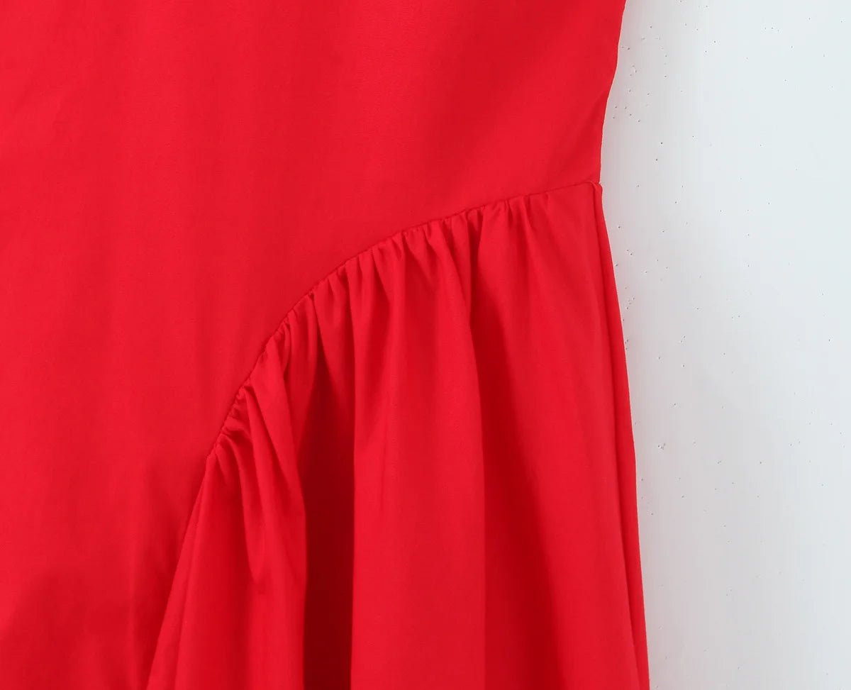 Robe Années 40 Rouge Volume - Louise Vintage