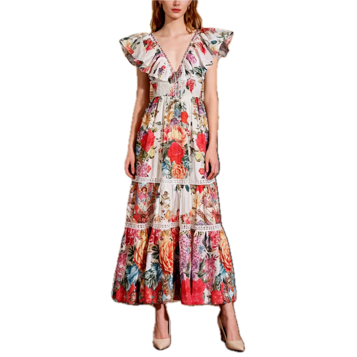 Robe Années 40 Vintage Fleurs - Louise Vintage
