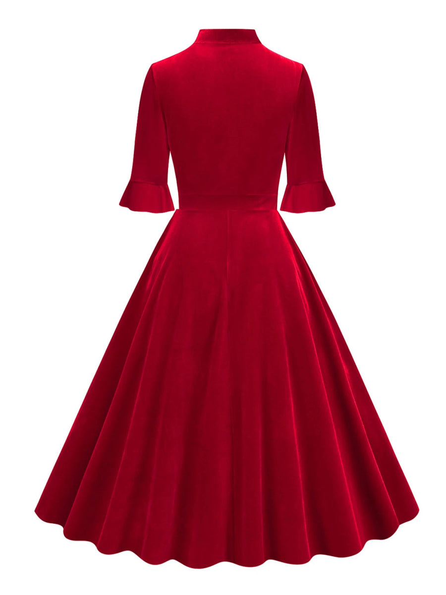 Robe Années 50 Rouge Automne - Louise Vintage