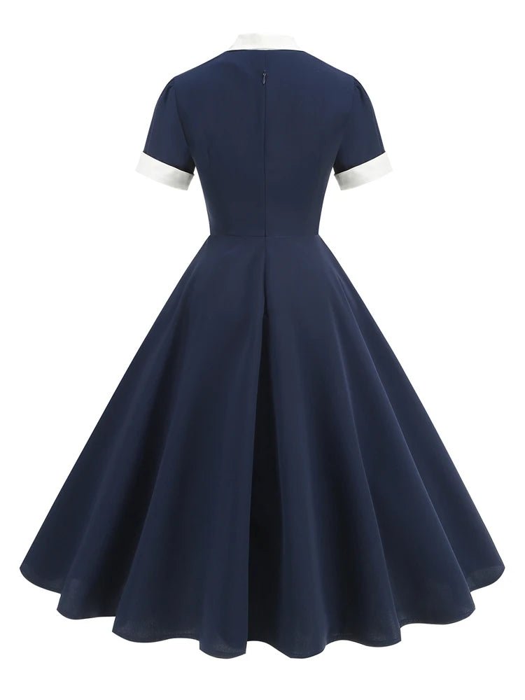 Robe Années 50 Vintage Marine - Louise Vintage