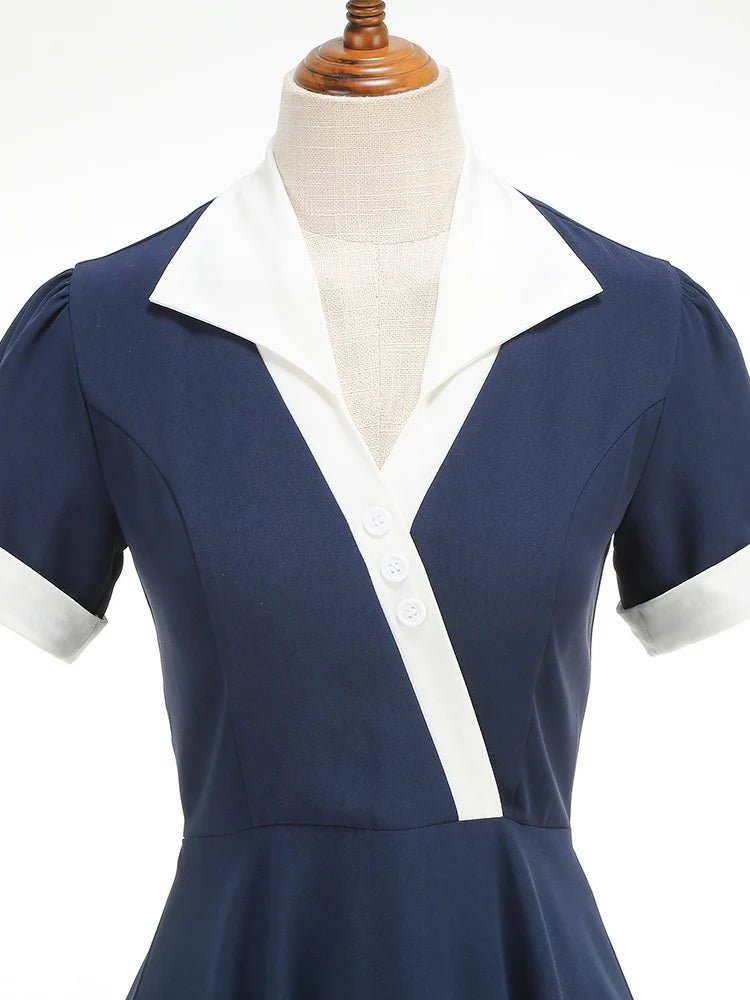 Robe Années 50 Vintage Marine - Louise Vintage