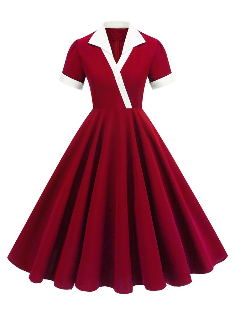 Robe Annees 60 Audrey Hepburn Bordeaux Louise Vintage