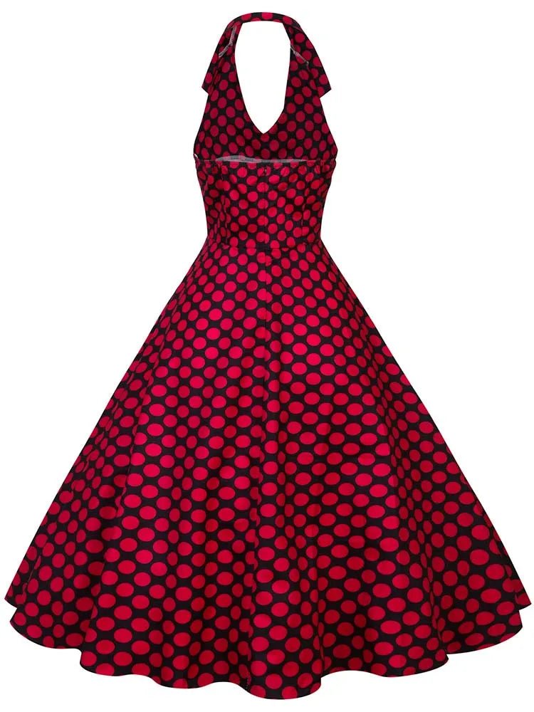 Robe Années 60 Elastique à Pois - Louise Vintage