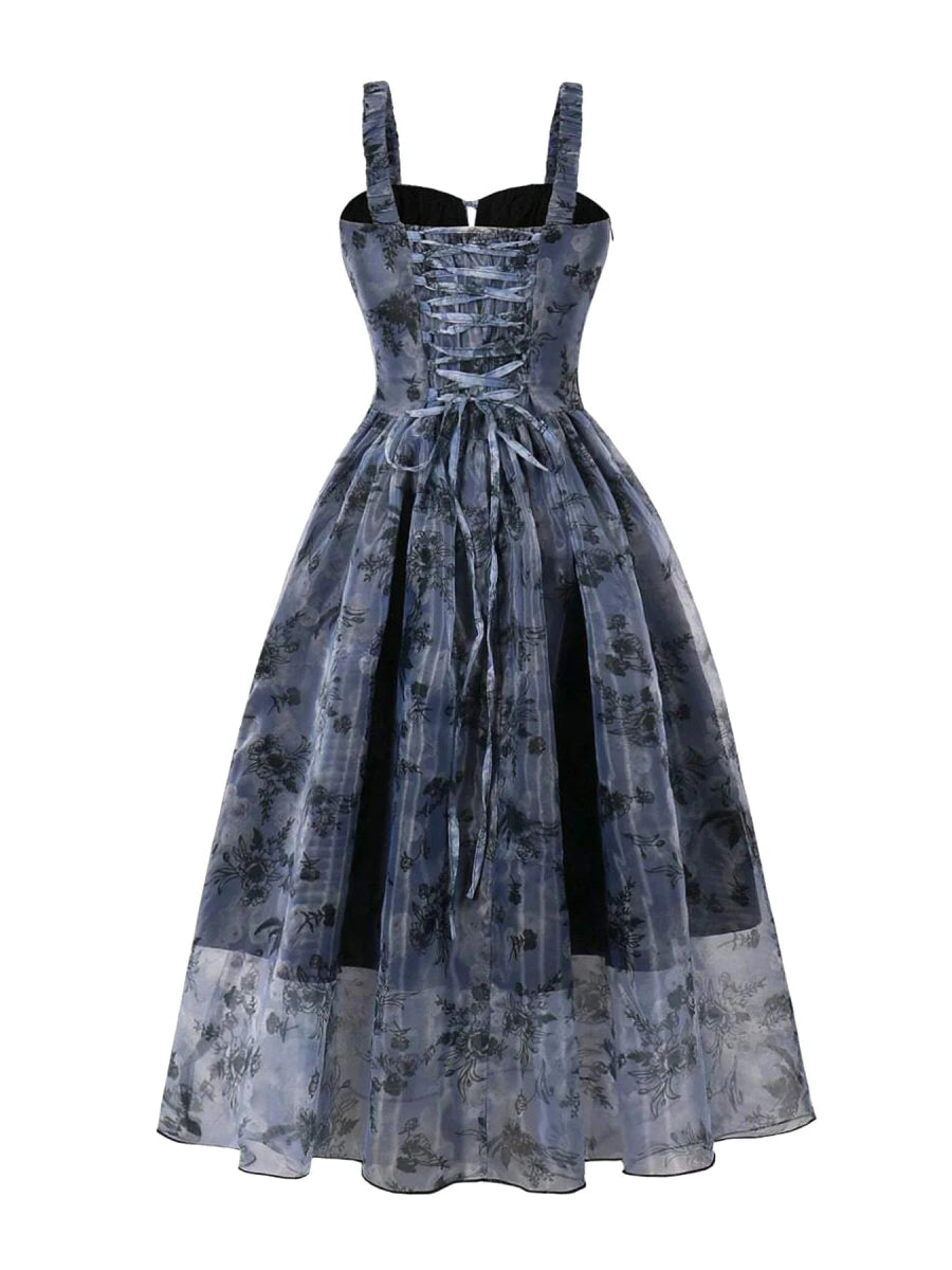 Robe Années 60 Elastique Fleurs - Louise Vintage