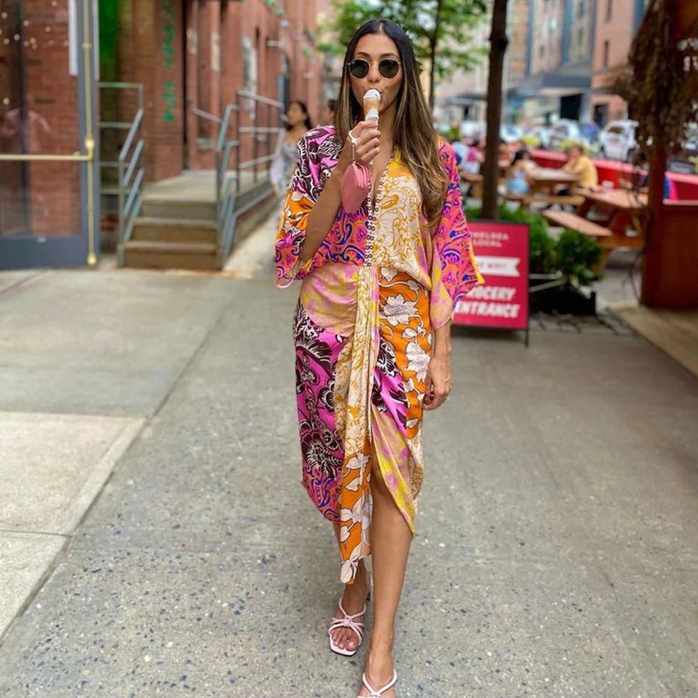 Robe Années 70 Hippie Colorée - Louise Vintage