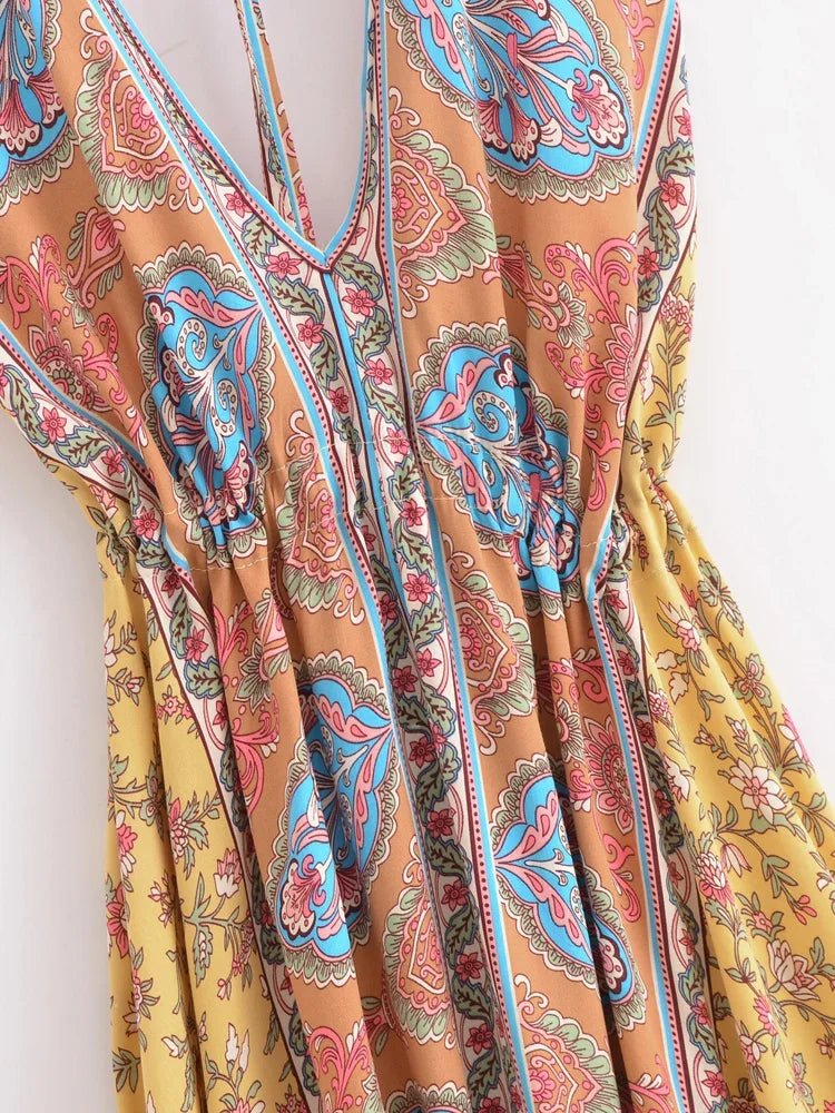 Robe Années 70 Hippie Flower Power - Louise Vintage