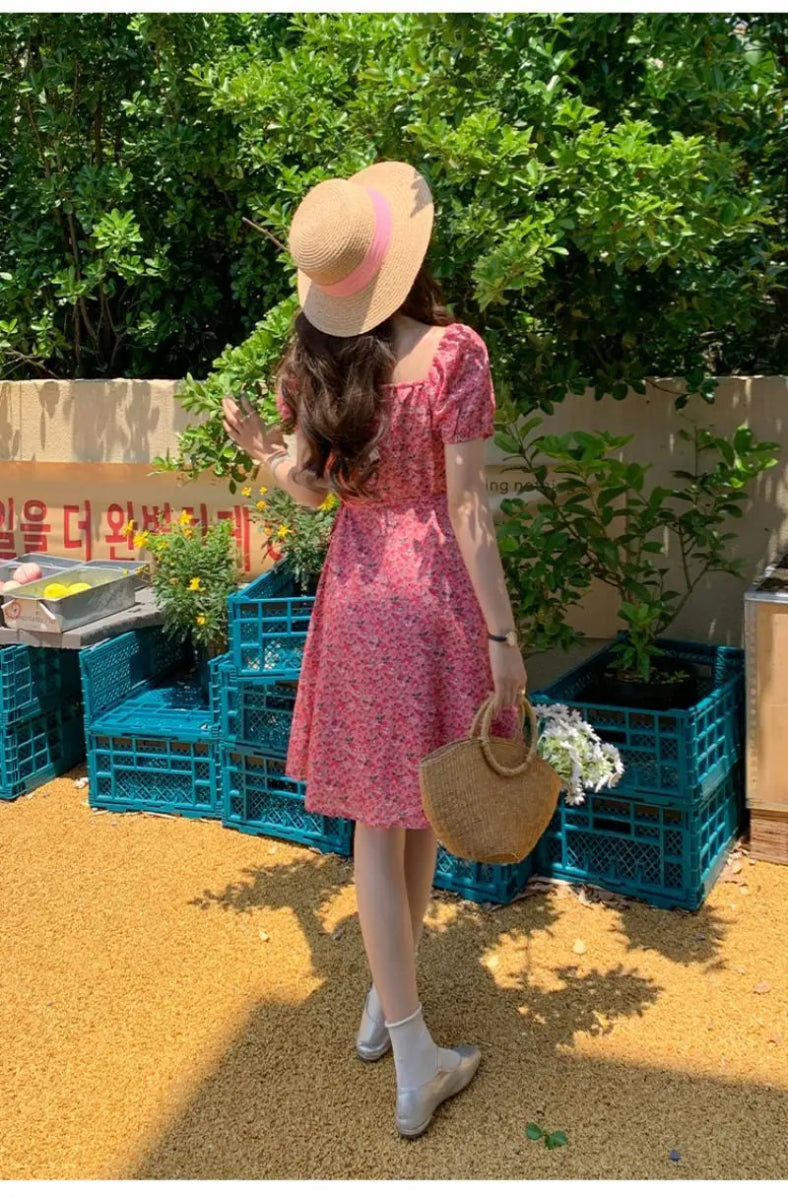 Robe Chasuble Année 70 Rose - Louise Vintage