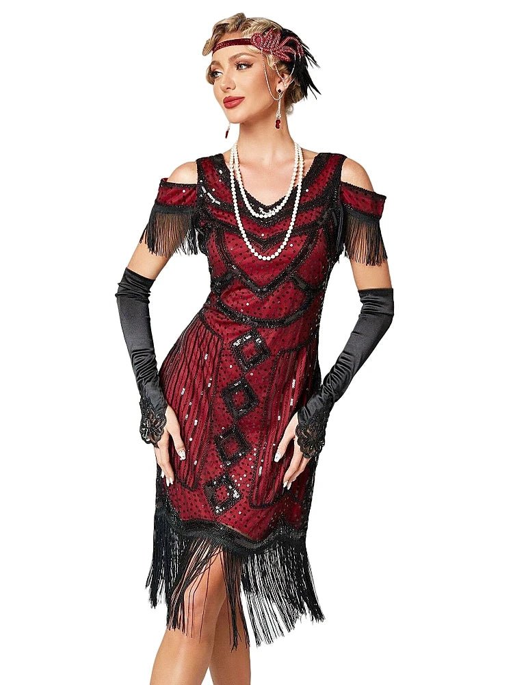 Robe Cocktail Année 20 Rouge - Louise Vintage