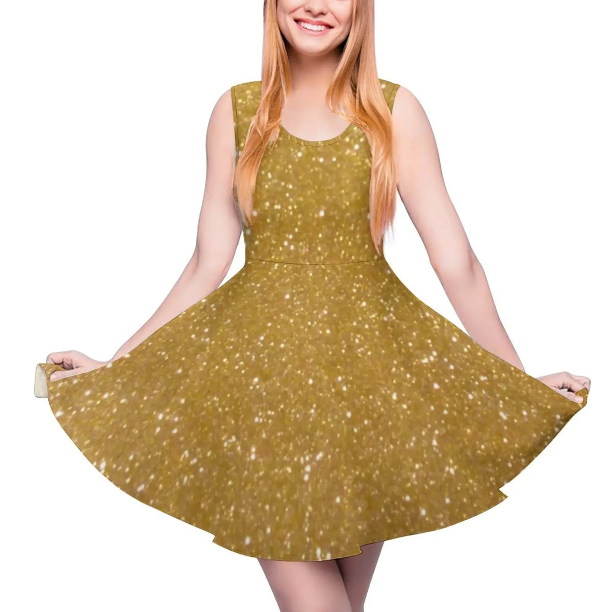Robe Courte Année 70 Dorée - Louise Vintage