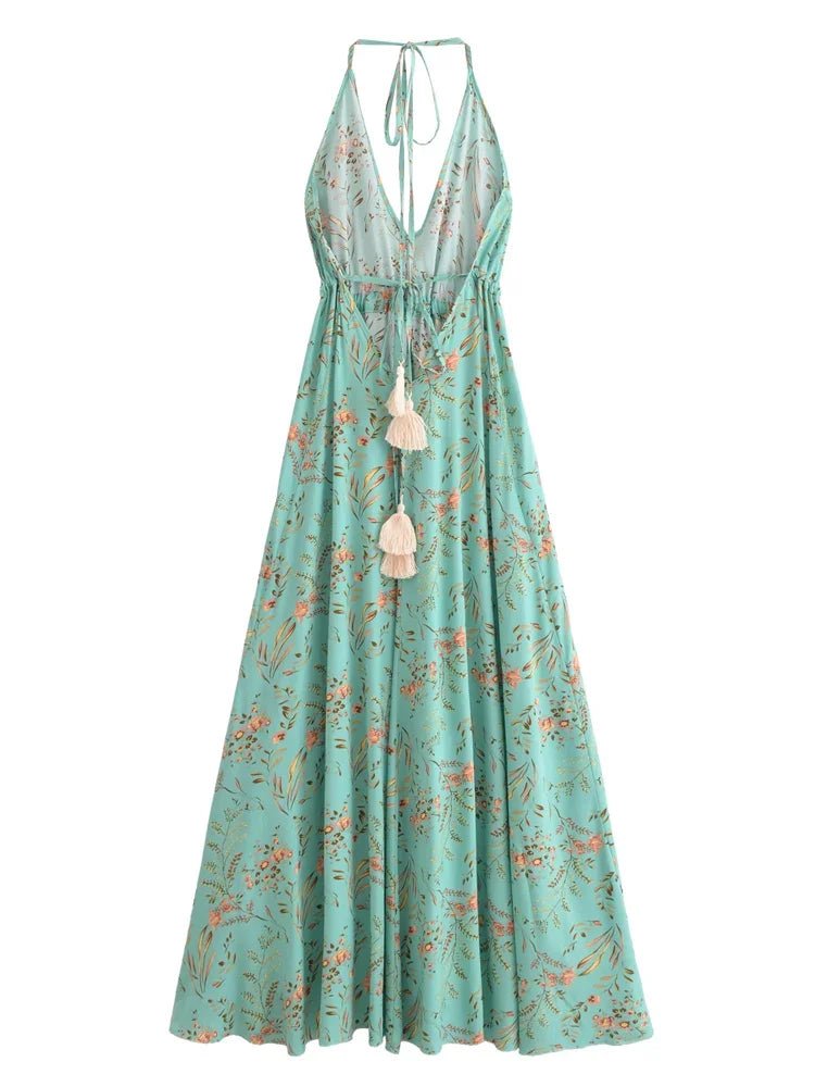 Robe Courte Année 70 Turquoise - Louise Vintage