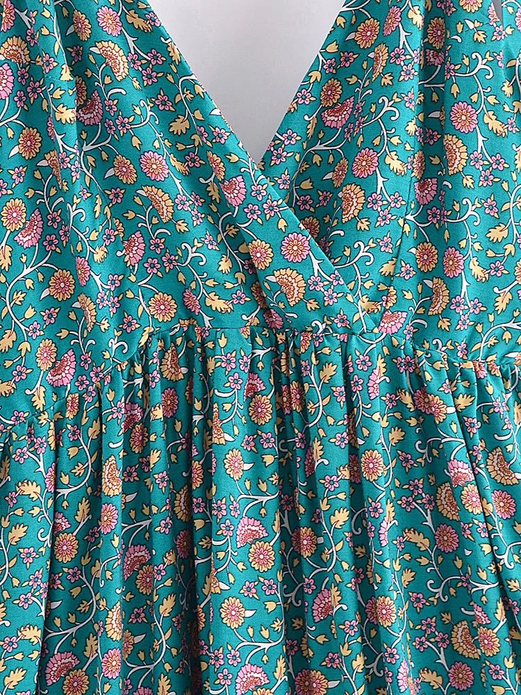 Robe Courte Année 70 Verte - Louise Vintage