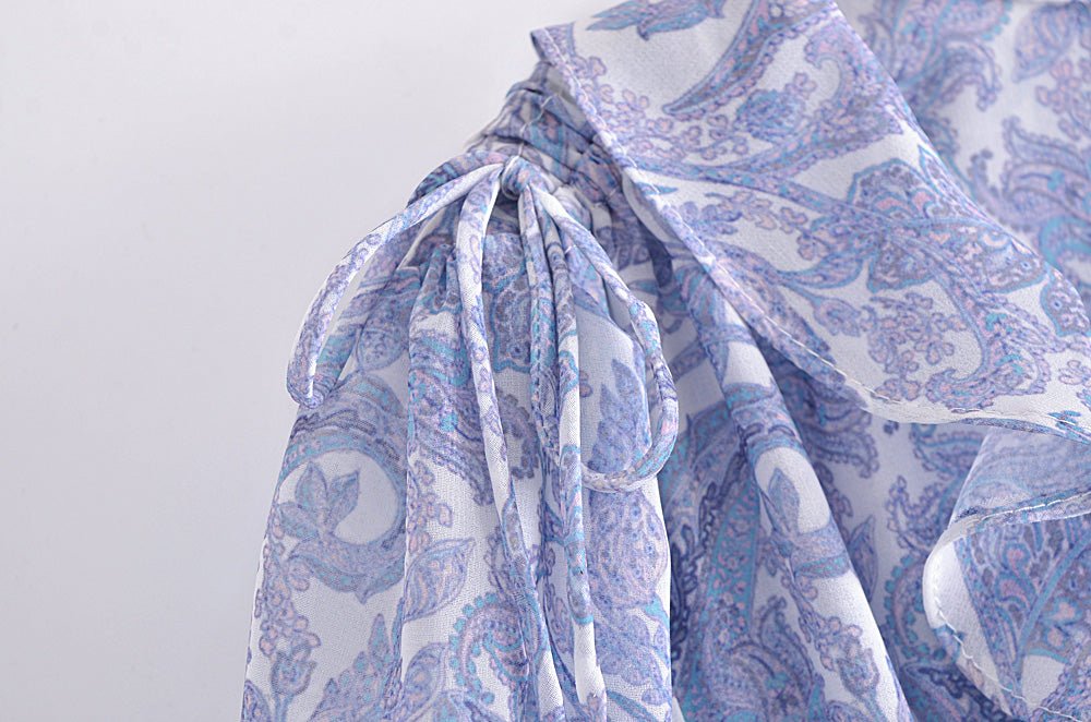 Robe Courte Vintage Fleurie Bleu - Louise Vintage