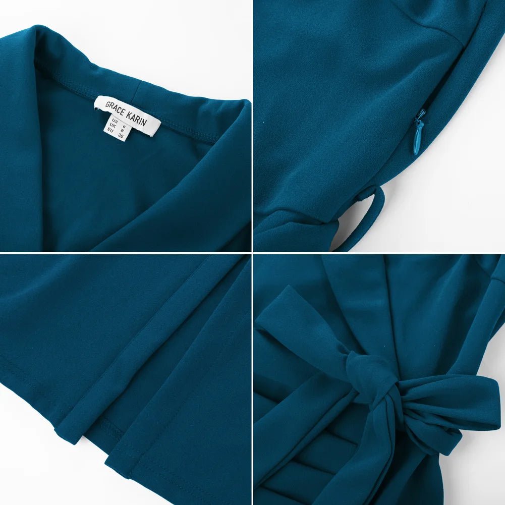 Robe Crayon Année 60 Bleu - Louise Vintage