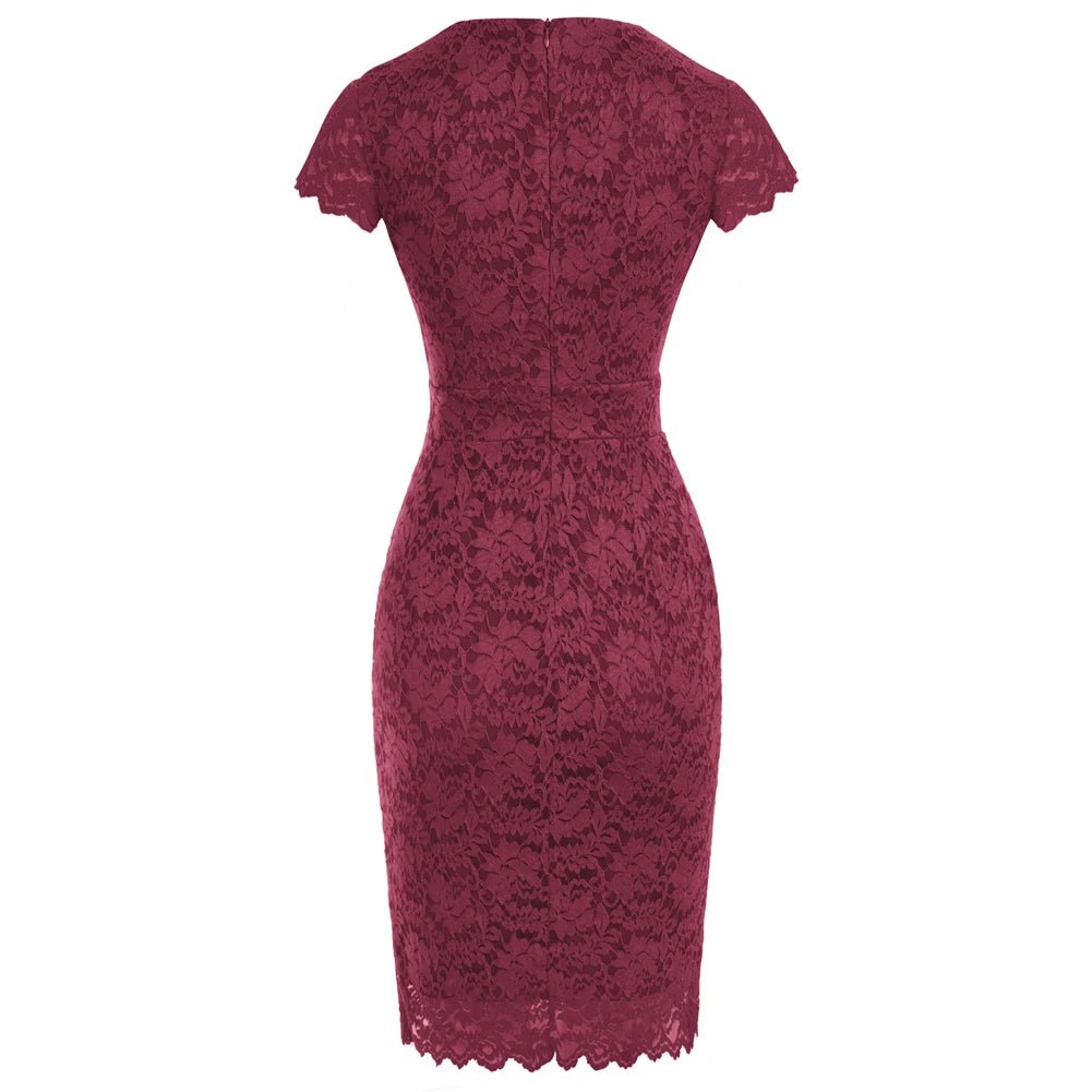 Robe Crayon Vintage Année 50 Bordeaux - Louise Vintage