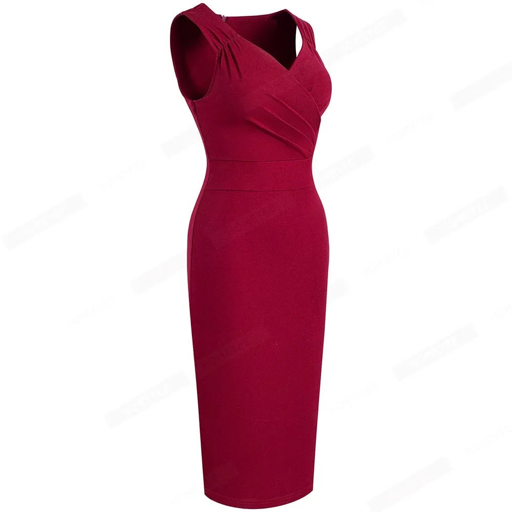 Robe Crayon Vintage Année 50 Bordeaux - Louise Vintage