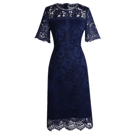 Robe Crayon Vintage Année 50 Marine - Louise Vintage