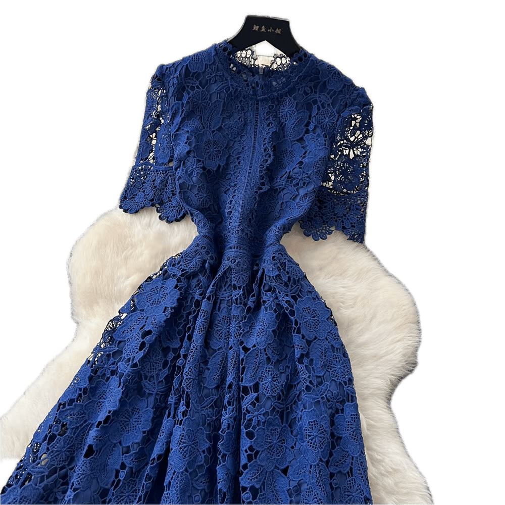 Robe Crayon Vintage Année 50 Marine - Louise Vintage