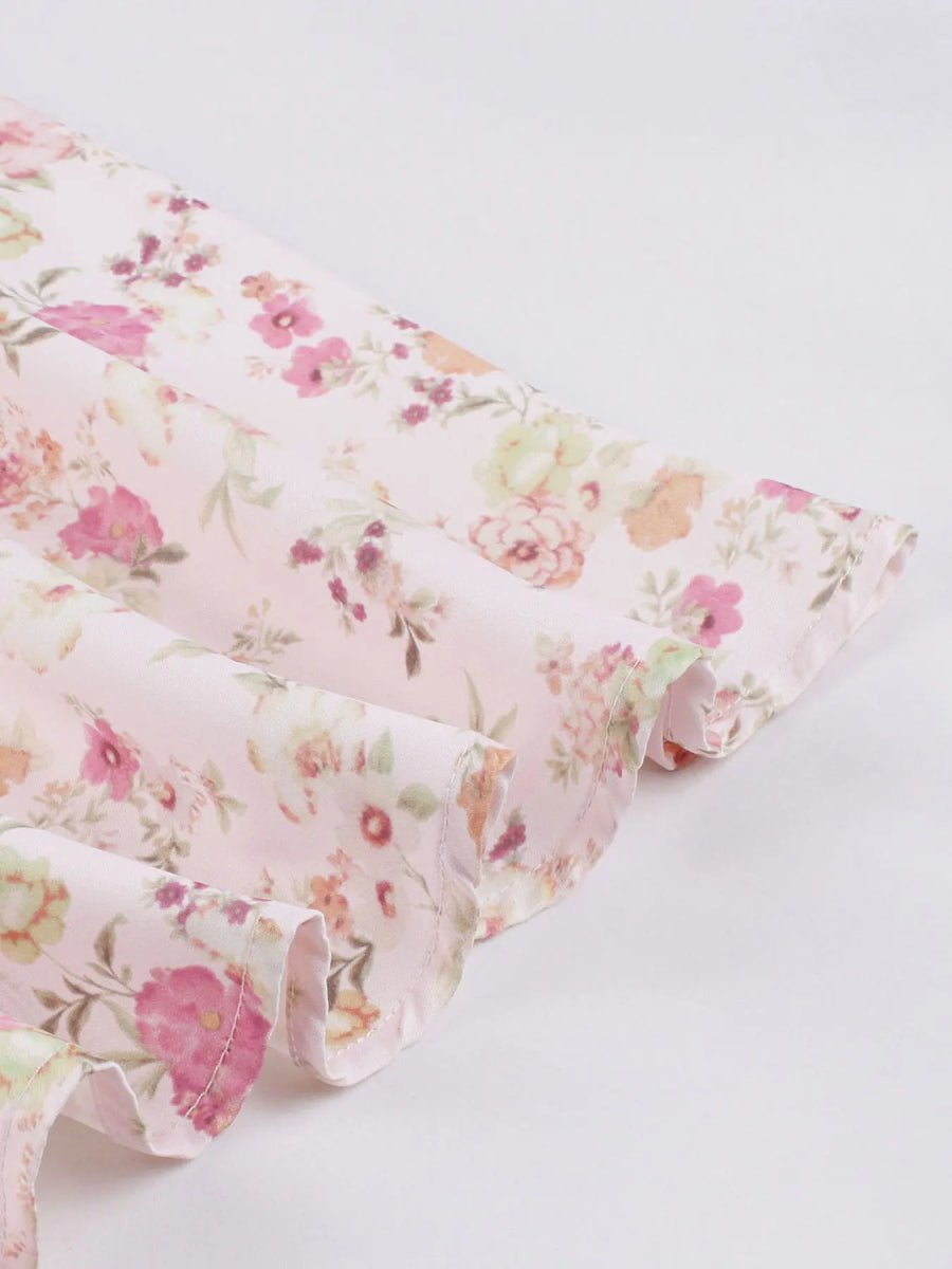 Robe de Cérémonie Vintage Fleurie Rose - Louise Vintage