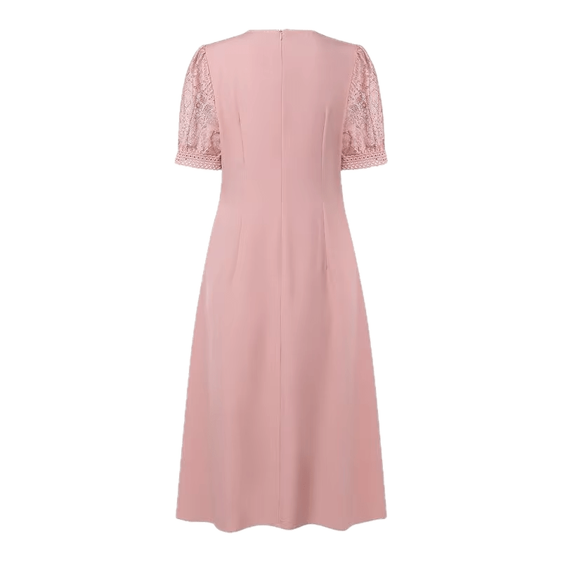 Robe Dentelle Rose Pale Vintage - Louise Vintage