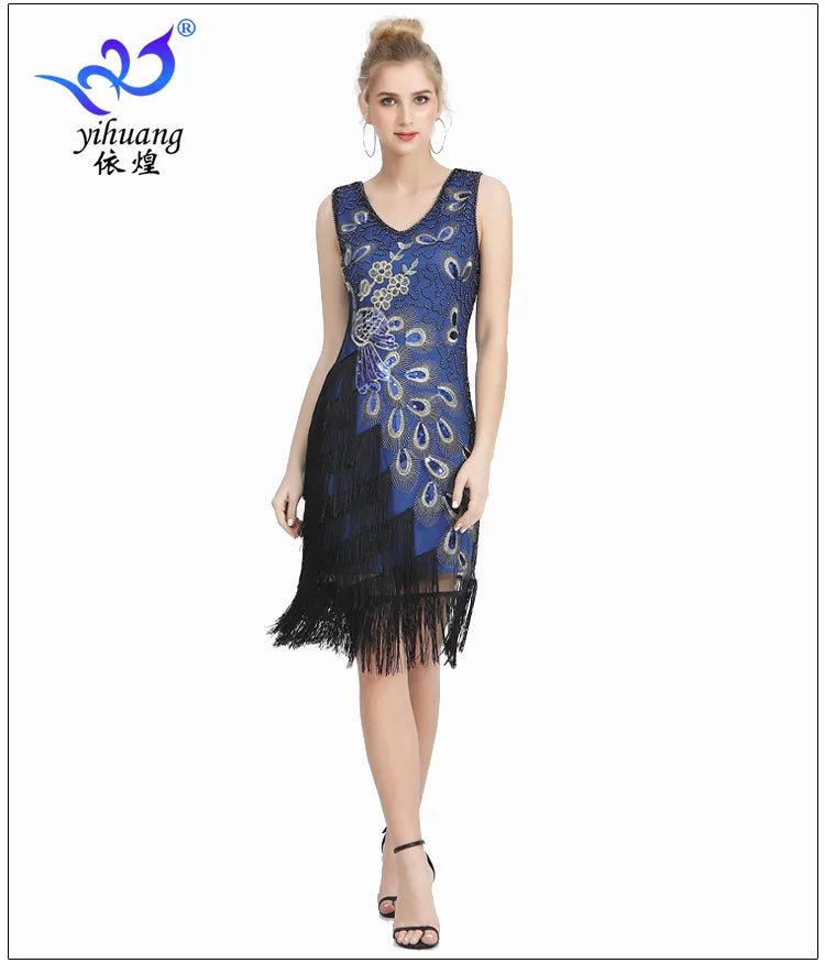 Robe des Années 20 Bleu - Louise Vintage