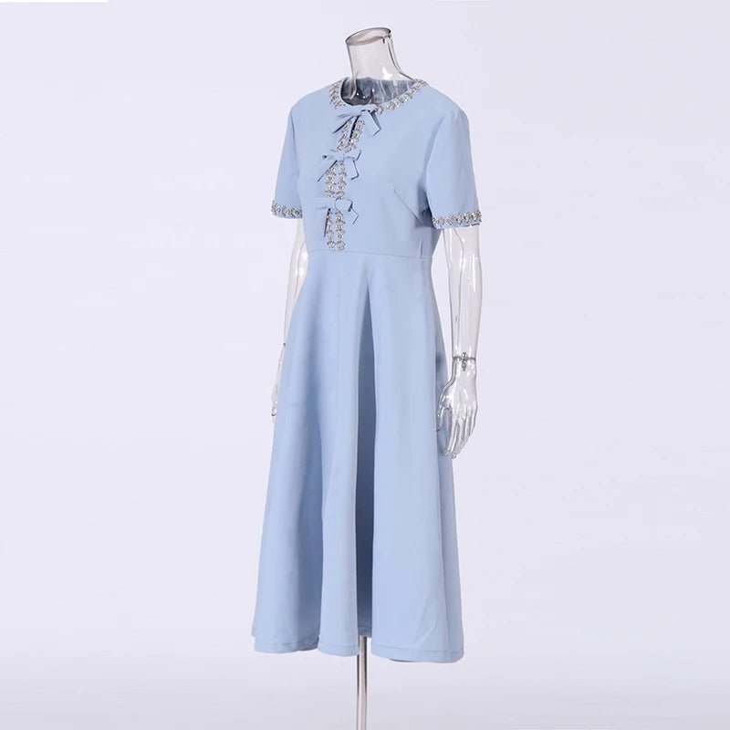 Robe des Années 40 50 Bleu - Louise Vintage