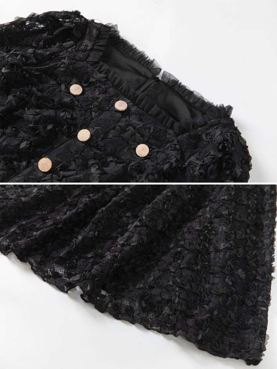 Robe des Années 40 50 Noire - Louise Vintage