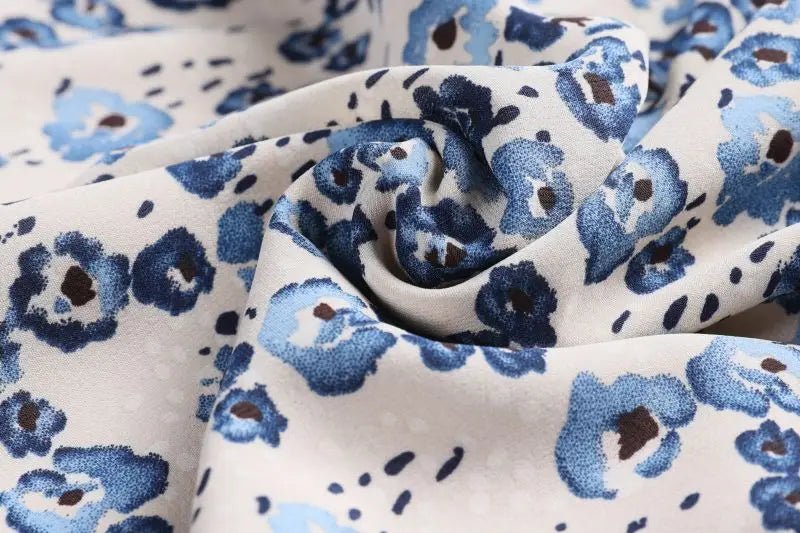 Robe Des Années 70 Bleue et Blanche - Louise Vintage