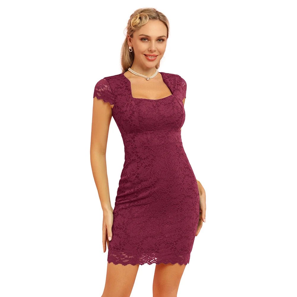 Robe Droite Année 60 Bordeaux - Louise Vintage