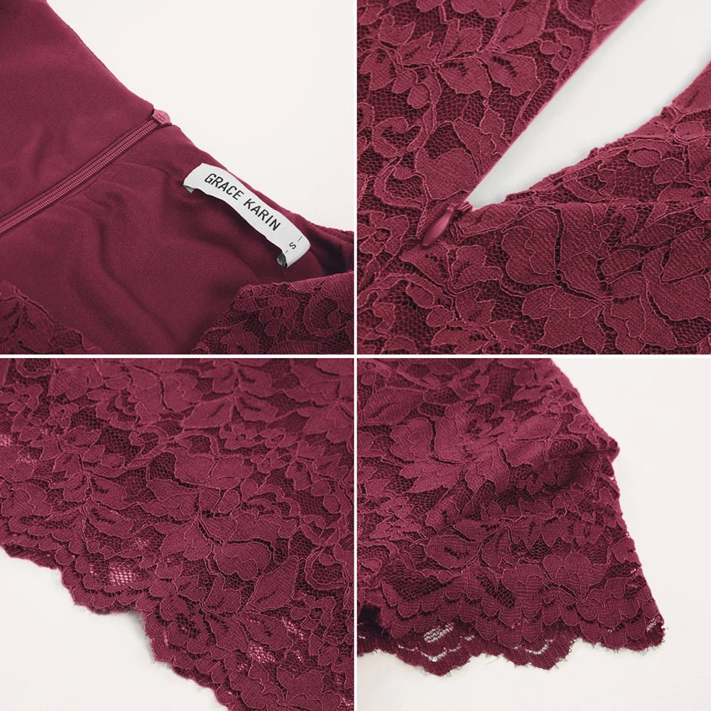 Robe Droite Année 60 Bordeaux - Louise Vintage