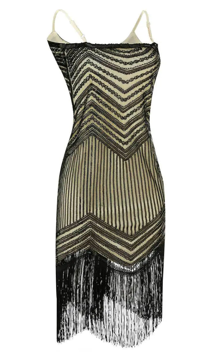 Robe Femme Années 20 Beige - Louise Vintage