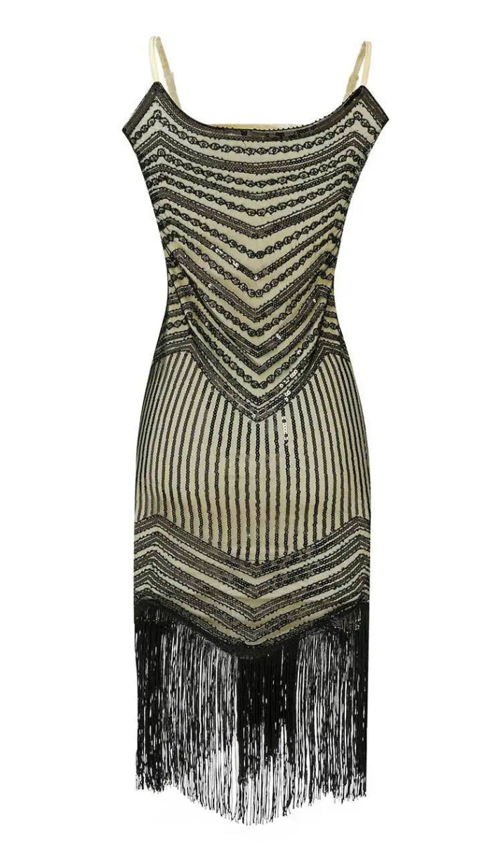 Robe Femme Années 20 Beige - Louise Vintage
