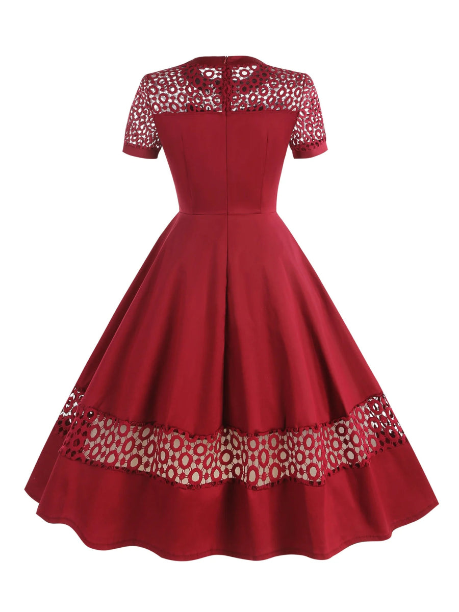 Robe Fourreau Année 50 Bordeaux - Louise Vintage