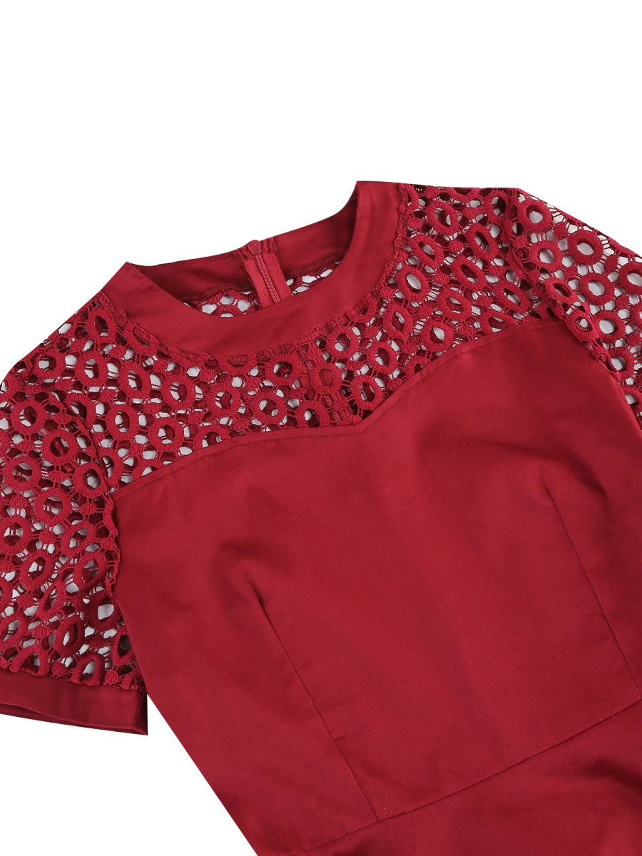 Robe Fourreau Année 50 Bordeaux - Louise Vintage