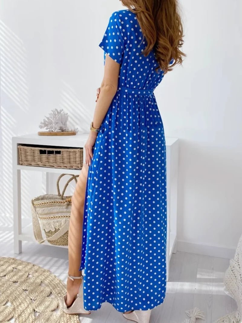 Robe Longue Année 70 Bleu - Louise Vintage