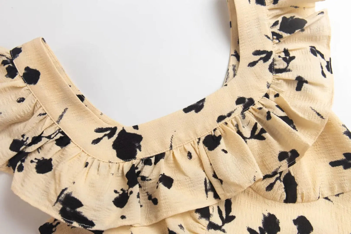 Robe Longue Fleurie Vintage Kaki - Louise Vintage