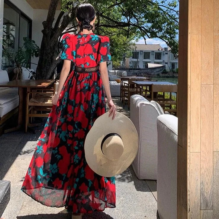 Robe Longue Vintage Fleurs - Louise Vintage