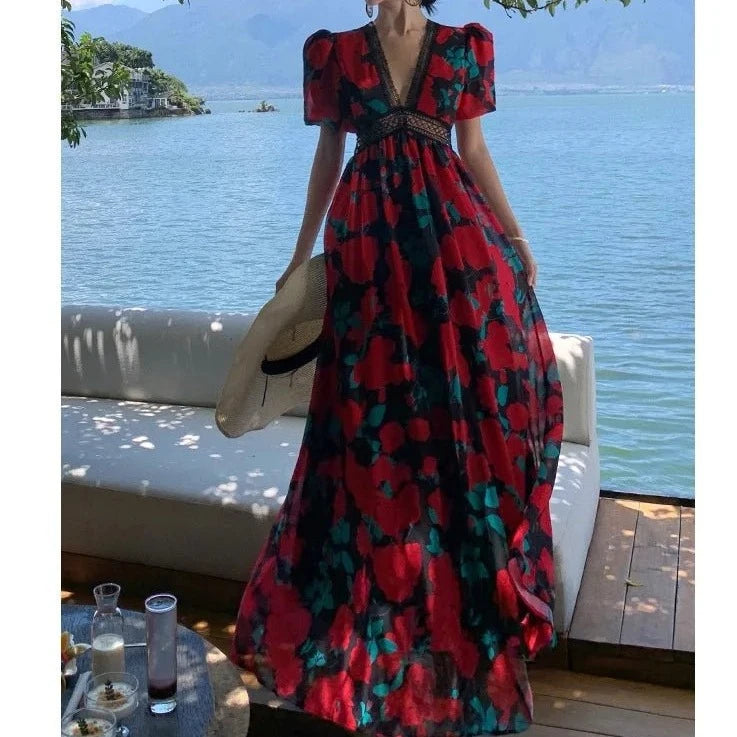 Robe Longue Vintage Fleurs - Louise Vintage