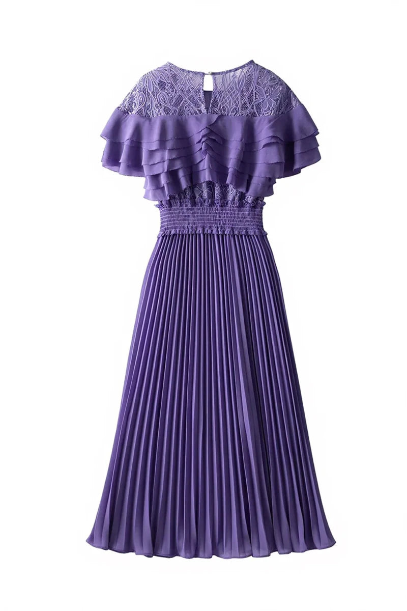 Robe Mi Longue Année 30 40 Violet - Louise Vintage