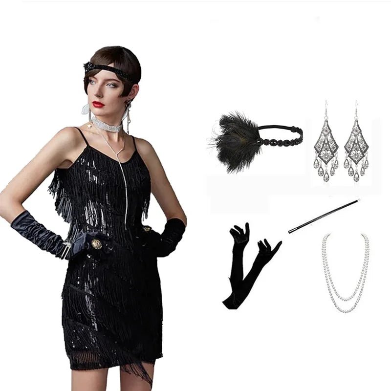 Robe Noire et Blanche Années 70 - Louise Vintage
