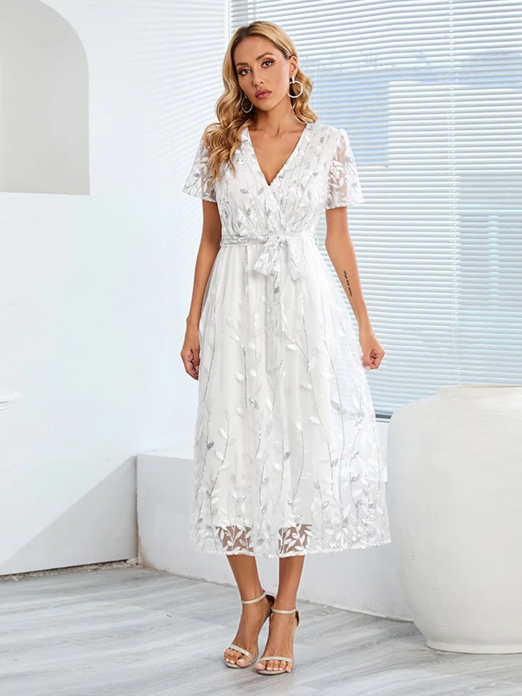 Robe Ouverte Vintage Blanc - Louise Vintage