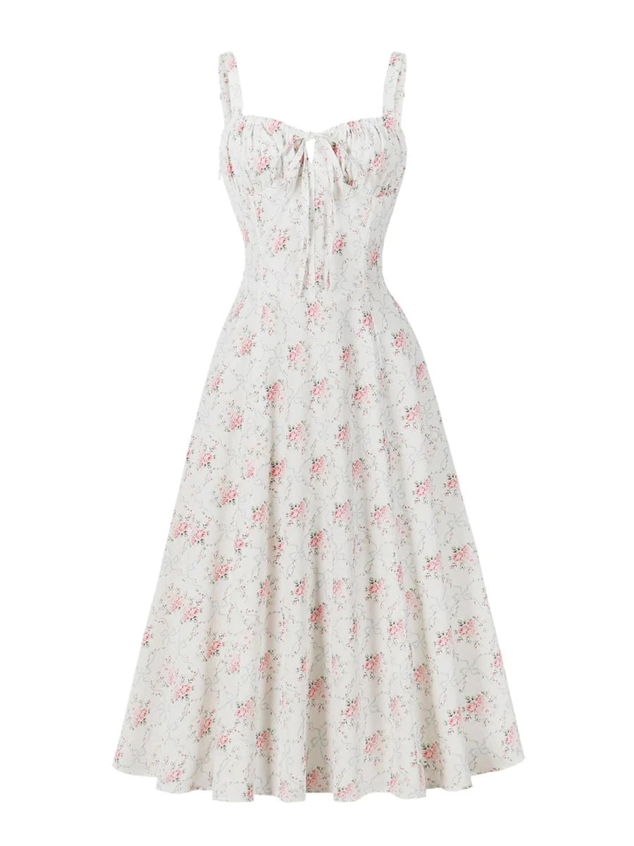 Robe Patineuse Année 50 Blanc - Louise Vintage