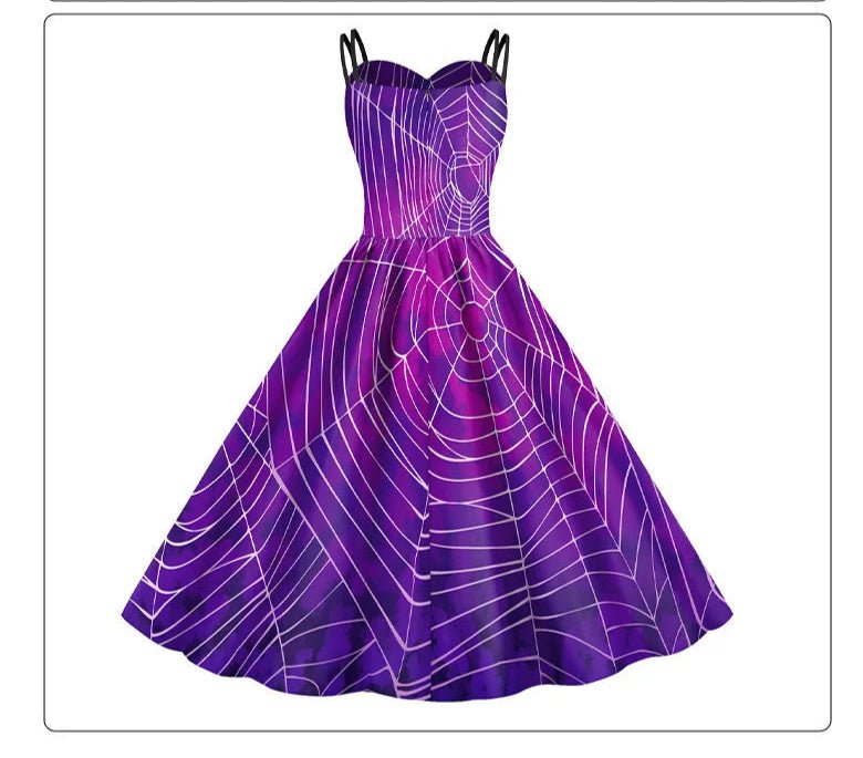 Robe Rétro Halloween Violet - Louise Vintage