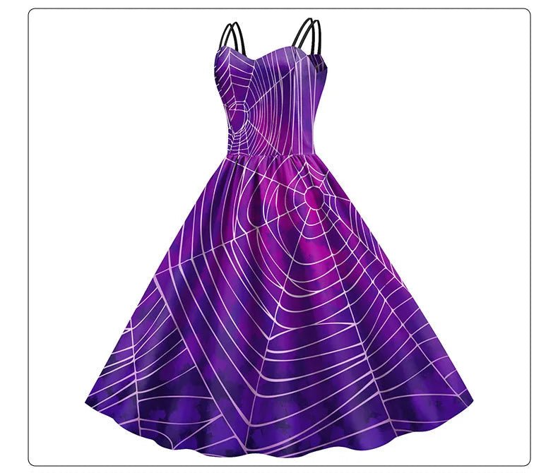 Robe Rétro Halloween Violet - Louise Vintage