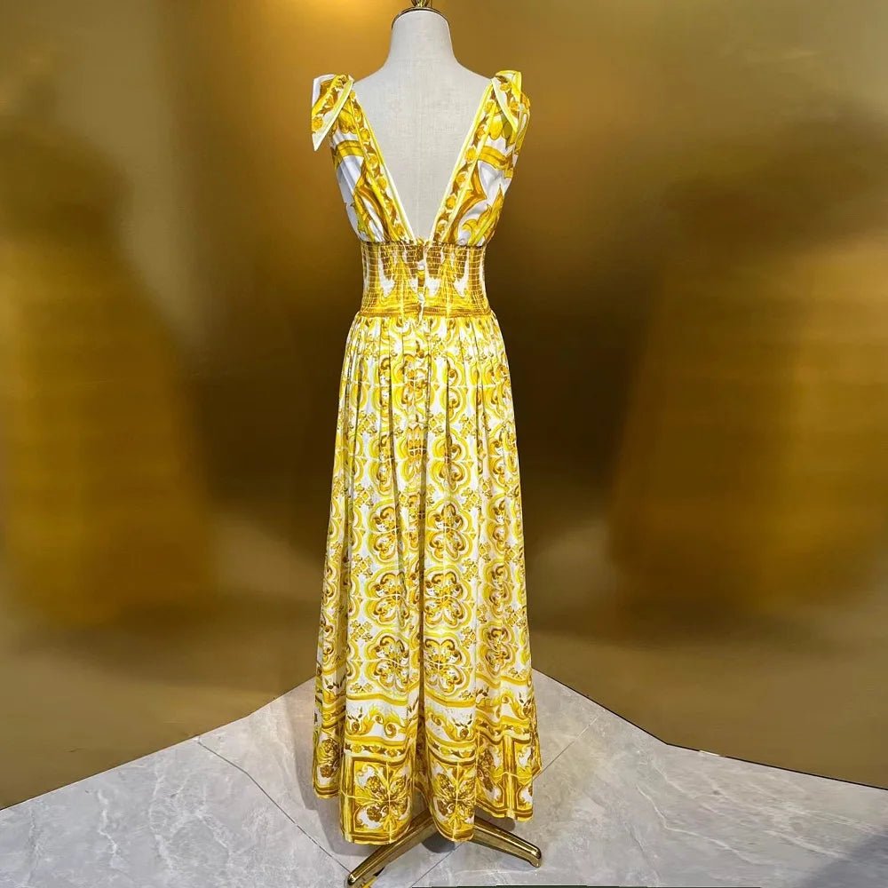 Robe Rétro Mode 1940s Jaune - Louise Vintage