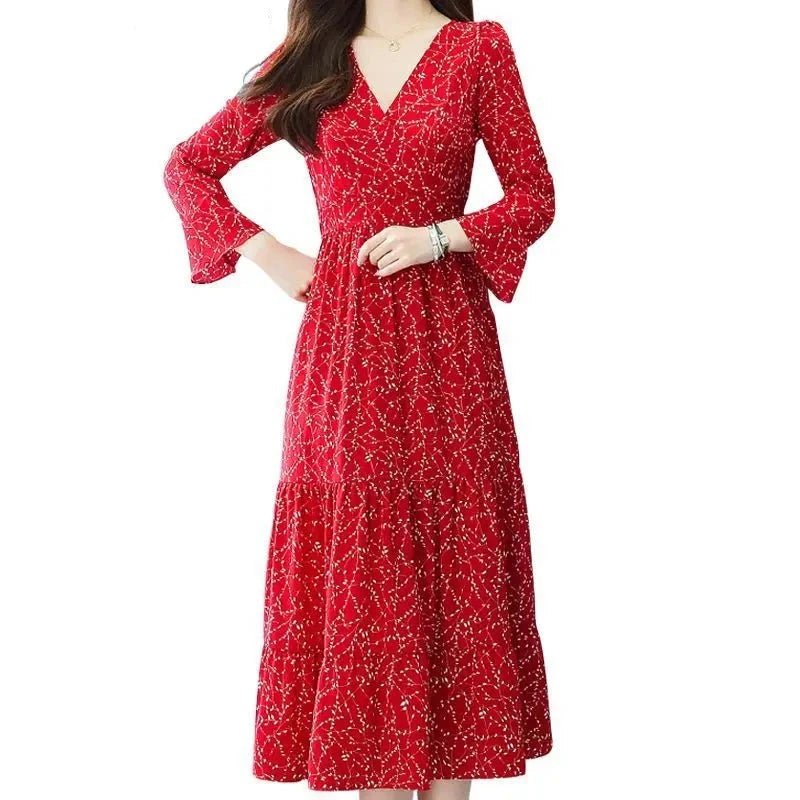 Robe Rouge et Blanche Années 70 - Louise Vintage