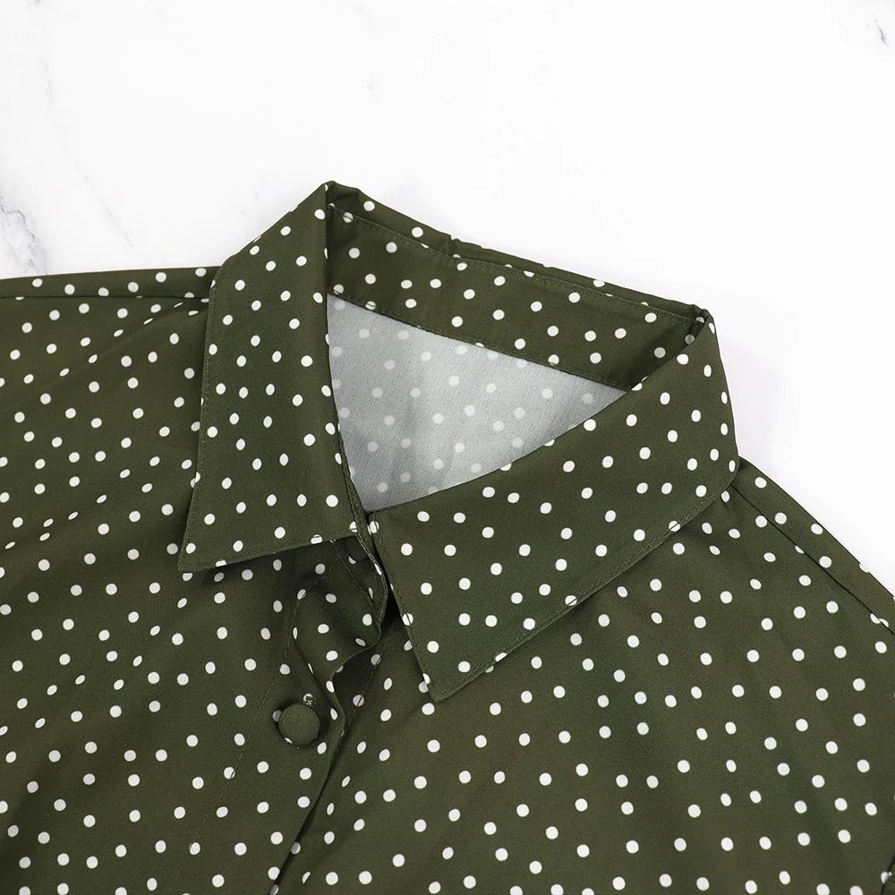 Robe Trapèze Année 70 Verte - Louise Vintage