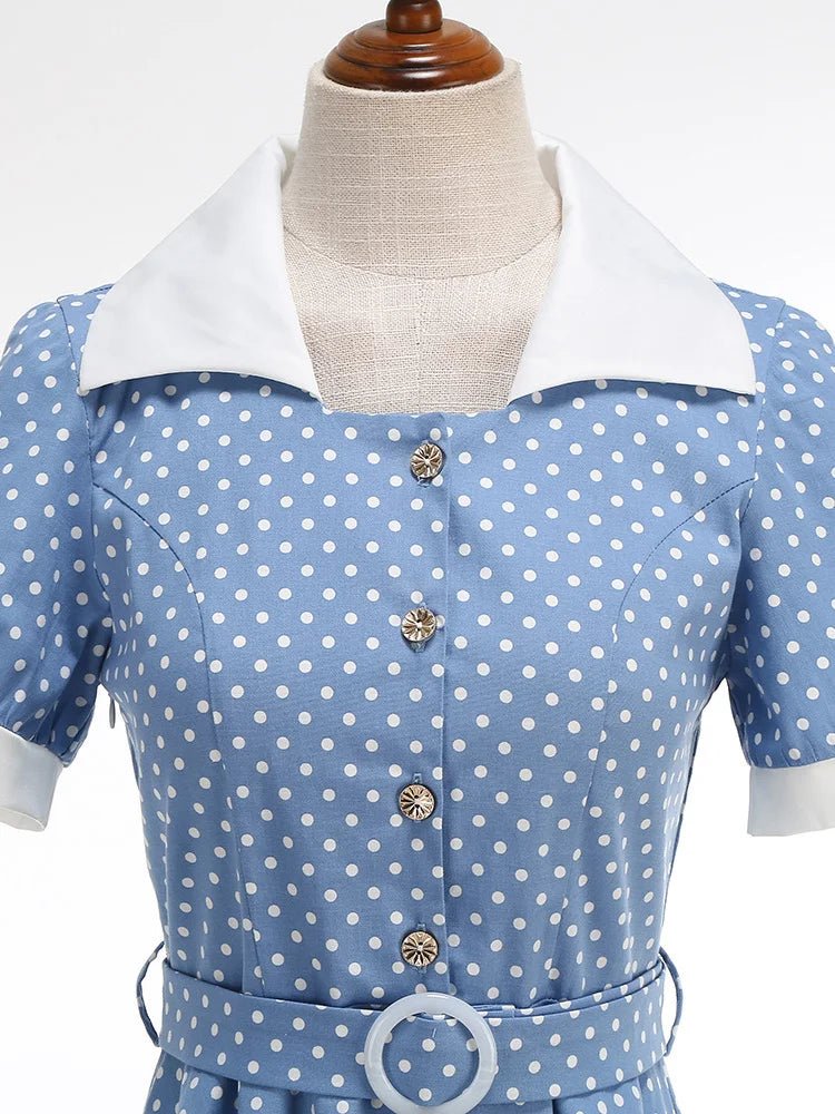 Robe Vintage 50s Ciel Pois - Louise Vintage