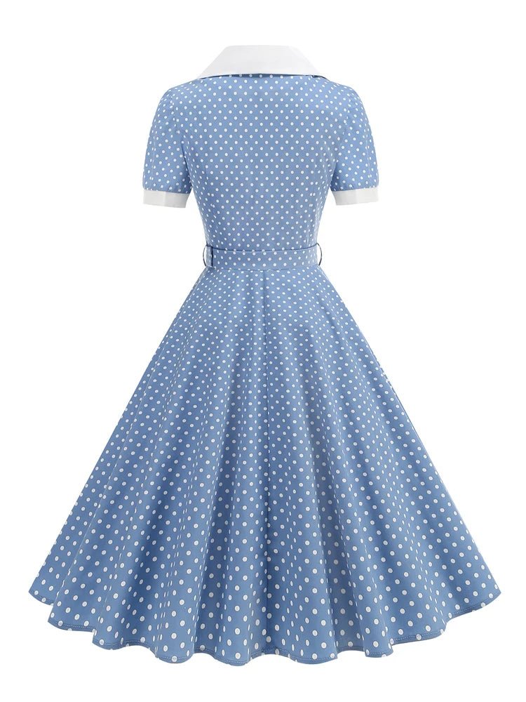 Robe Vintage 50s Ciel Pois - Louise Vintage