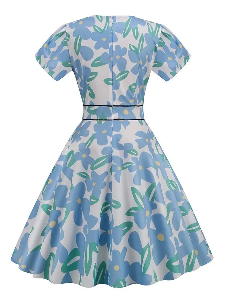 Robe Vintage Année 50 Grande Taille Fleurs - Louise Vintage